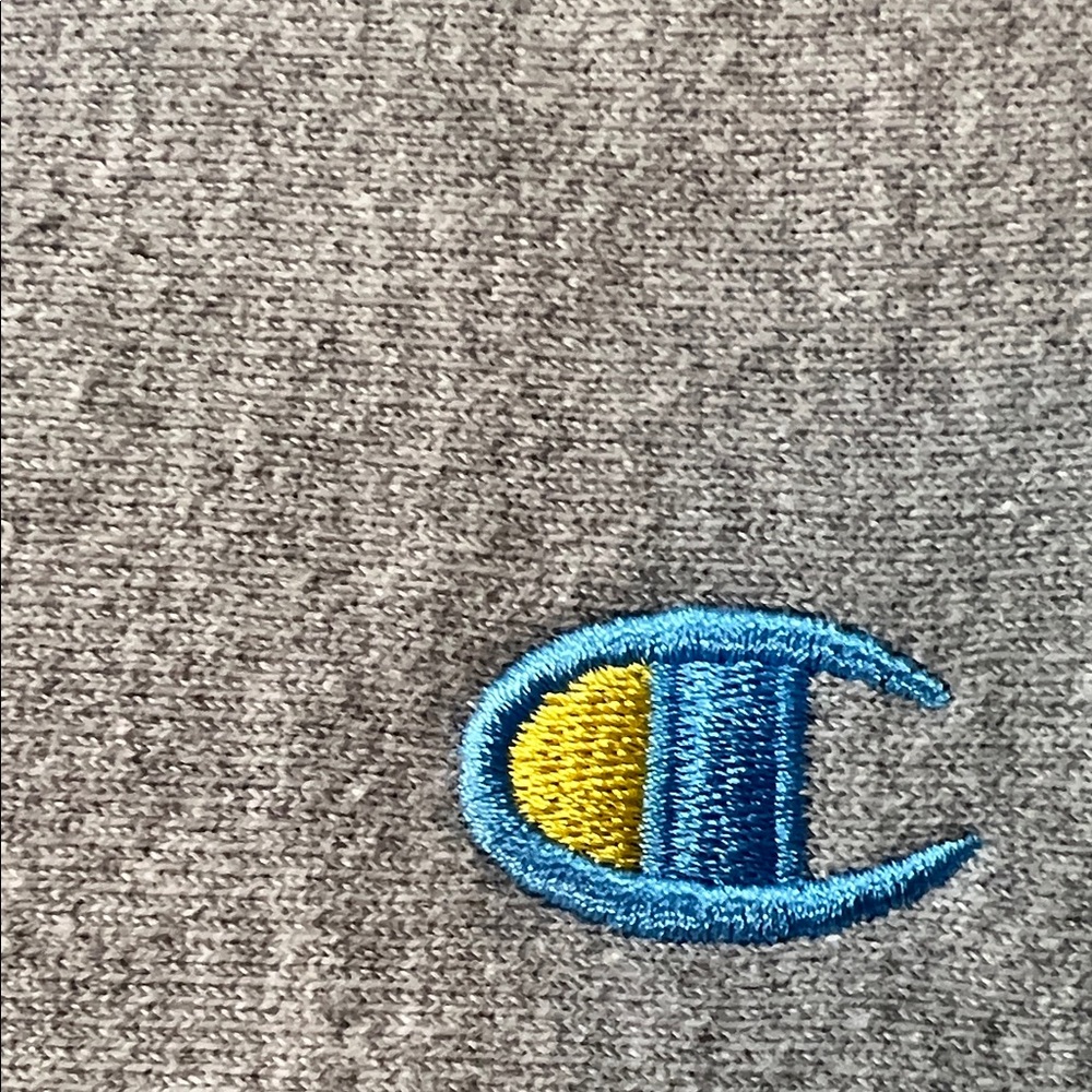 Champion Reverse Weave Crewneck Sweatshirt Gray Large Spellout Logo - Picture 3 of 6